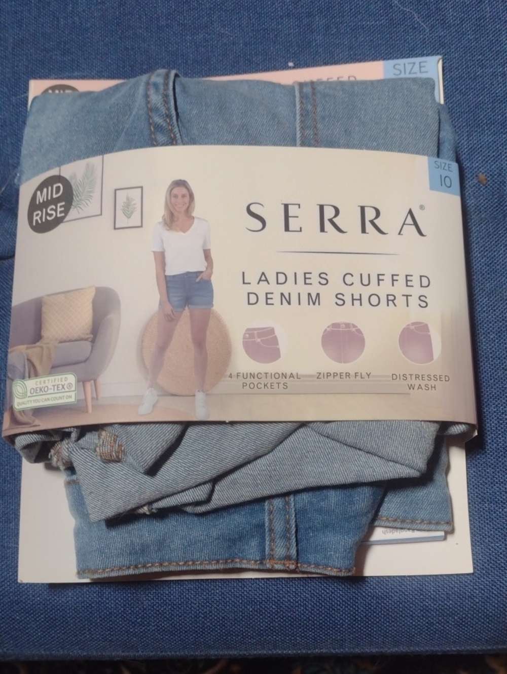 SERRA Light Blue Ladies Cuffed Denim Shorts